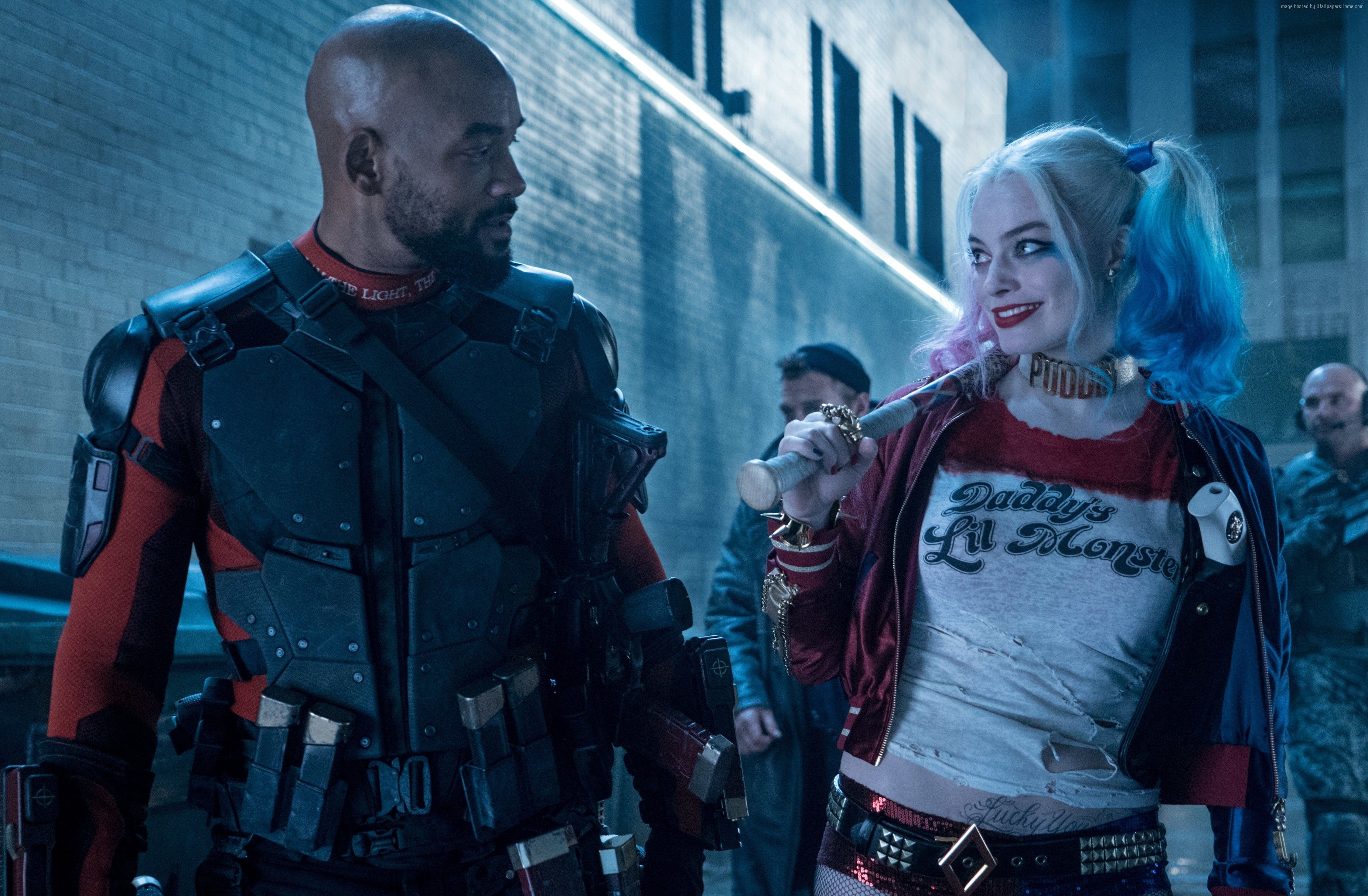 Wallpaper Suicide Squad, Harley Quinn, Margot Robbie, Will Smith