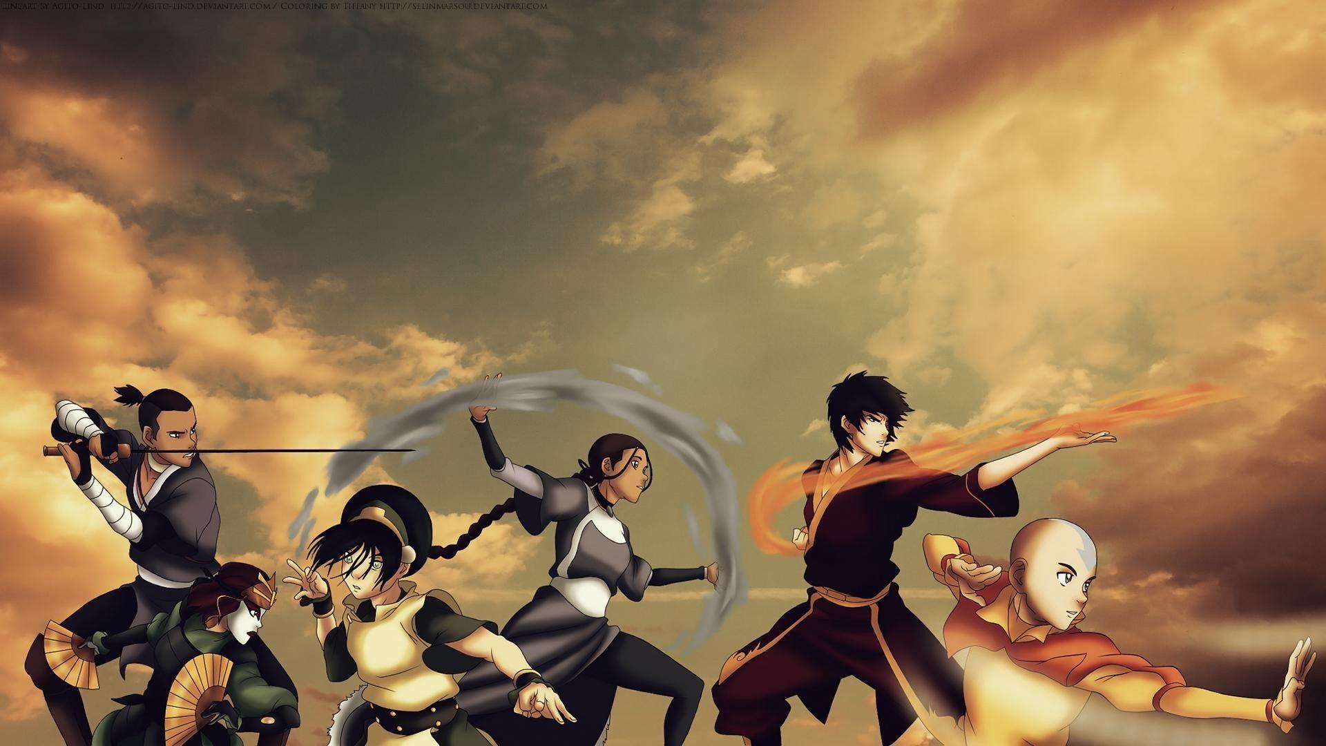 Wallpaper avatar: the last airbender, aang, katara, sokka, prince