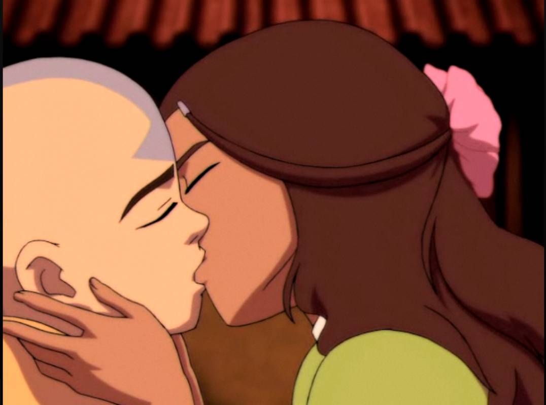 Aang and katara kissing