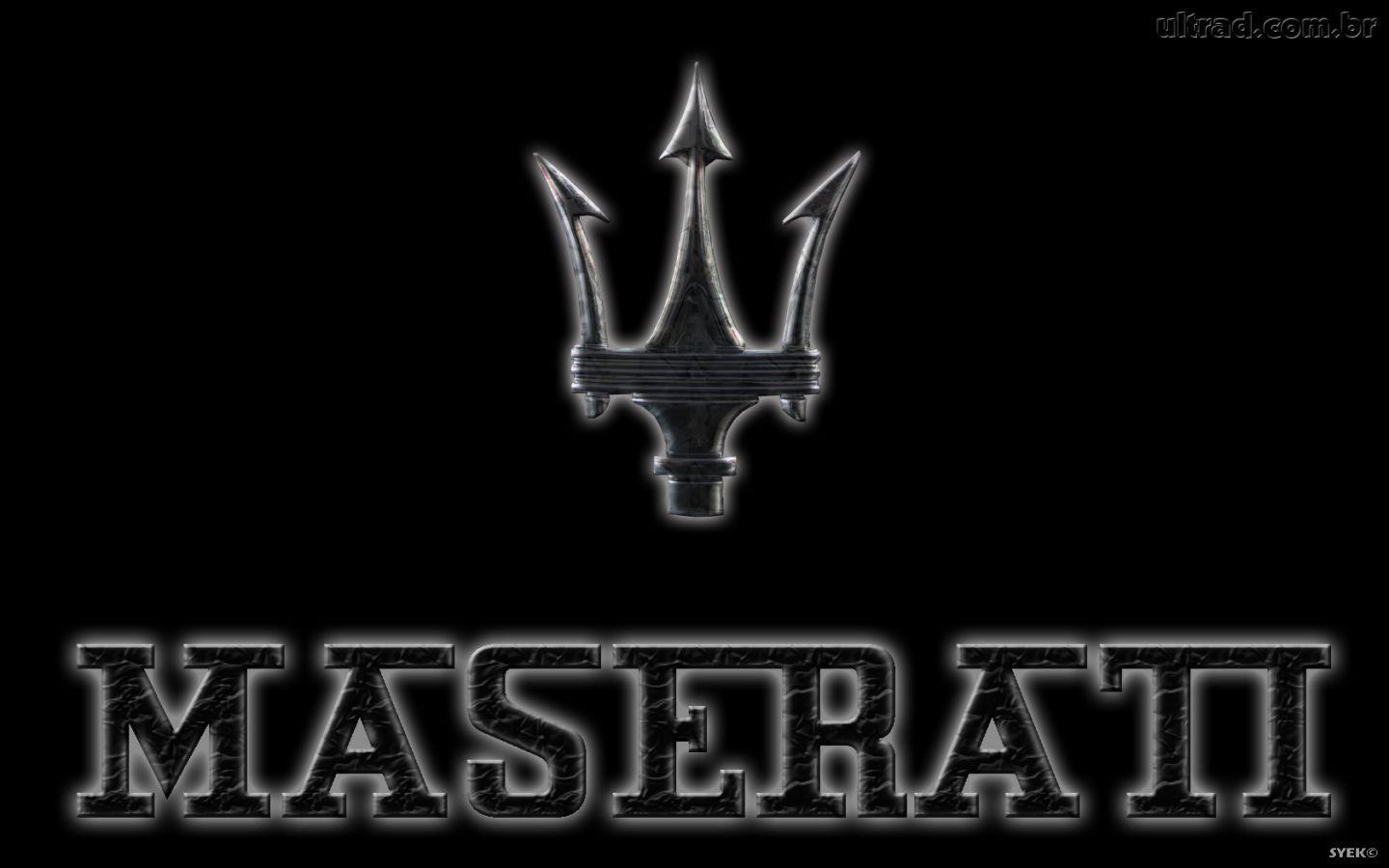 Logo Maserati Car View HD Black Wallpaper. Places to Visit