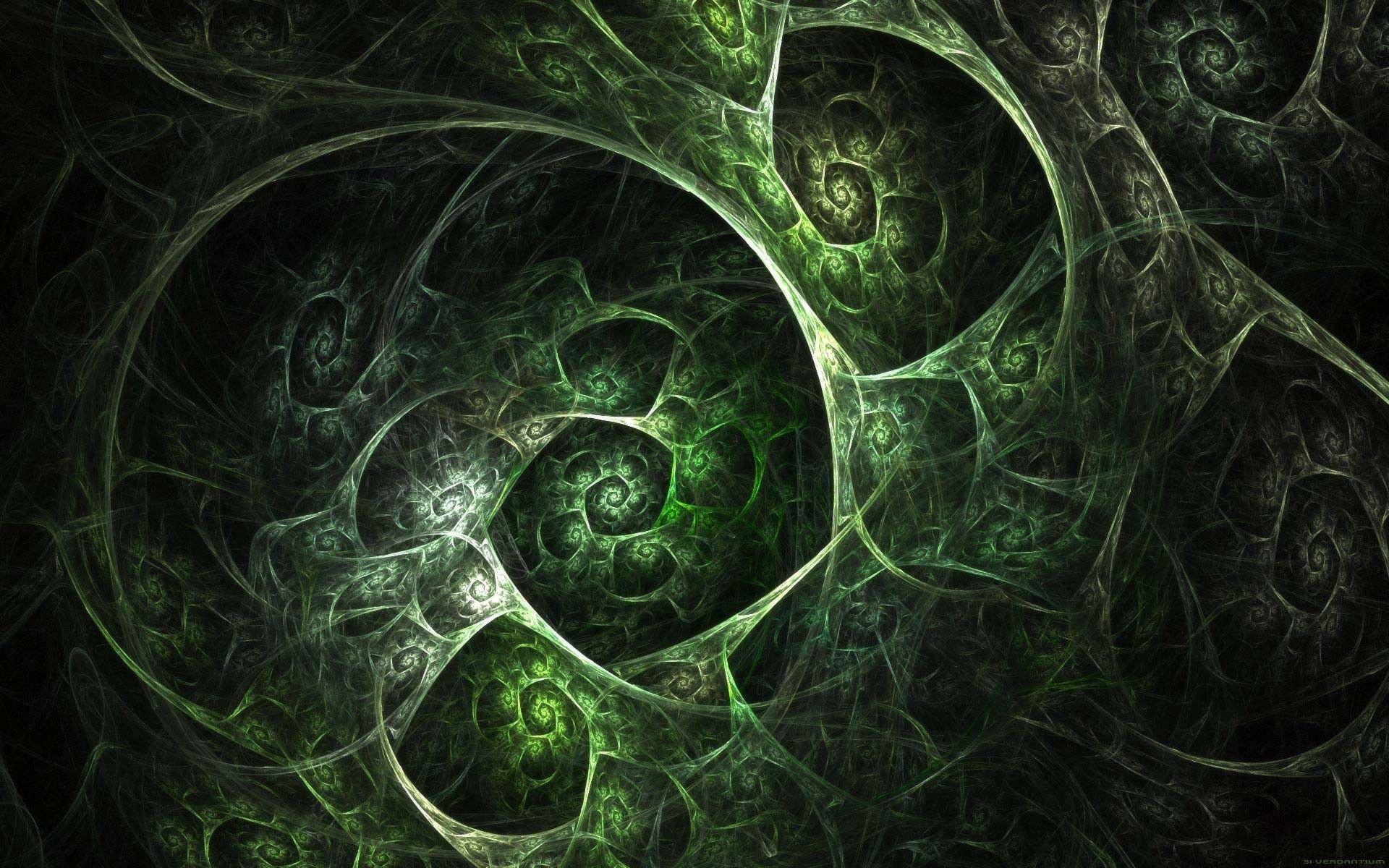 Green and Black Abstract Wallpaper
