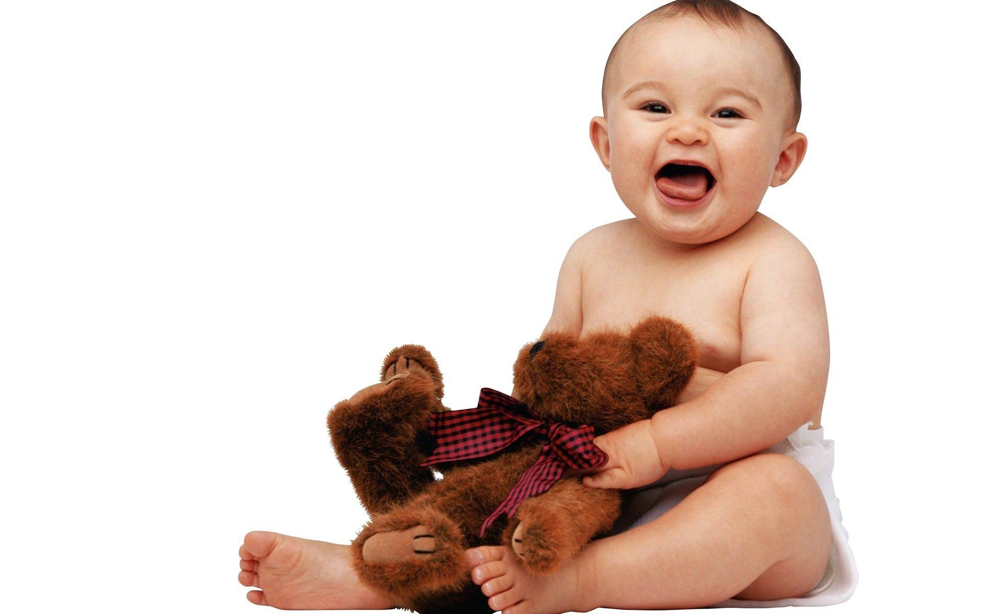 Cute Baby with Teddy. HD Wallpaper Download Wallpaper