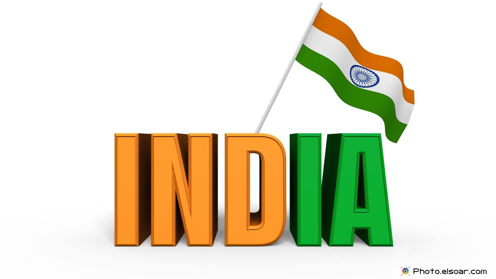 India 3D Text With The Stylish Indian Flag Wallpaper • Elsoar