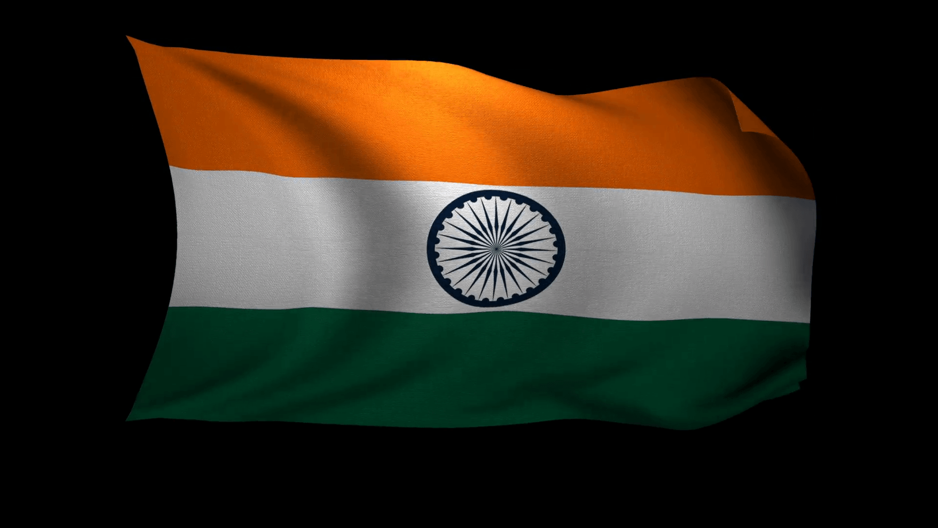 India Flag 3D Rendering with Alpha Channel Motion Background