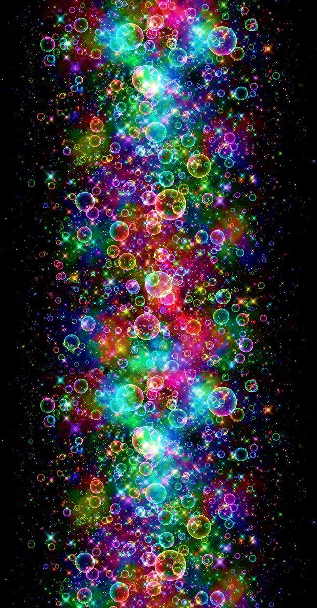 Rainbow Bubbles And Sparkles Custom Box Background