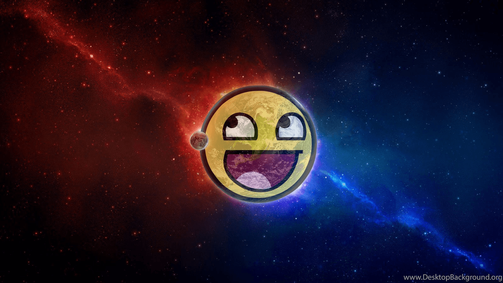 Space, Planet, Moon, Earth, Awesome Face Wallpaper HD / Desktop