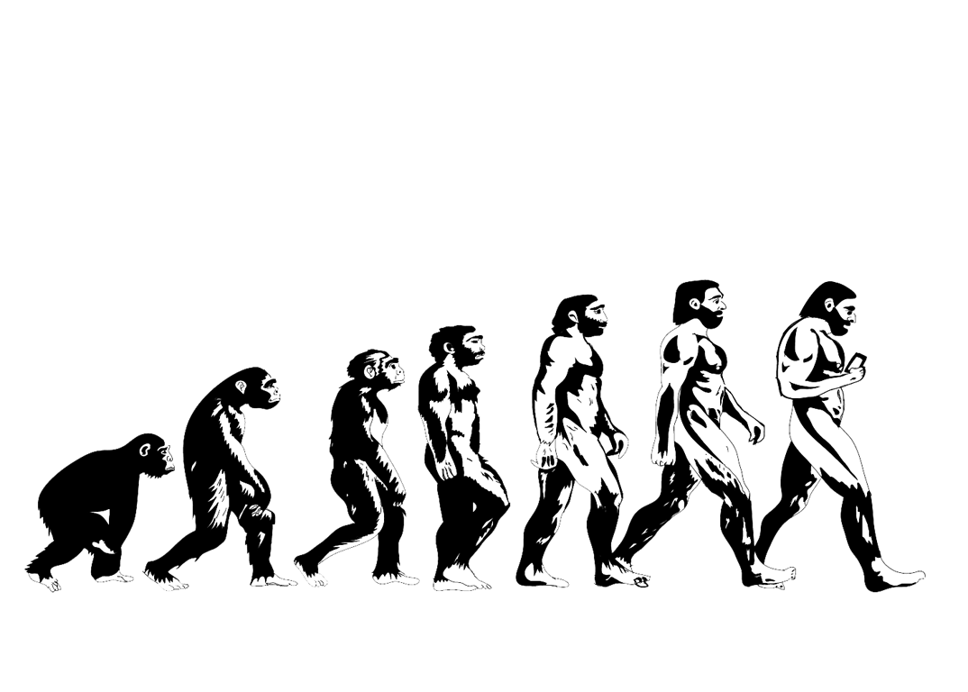 Turned my latest art project into a wallpaper. Evolution of man