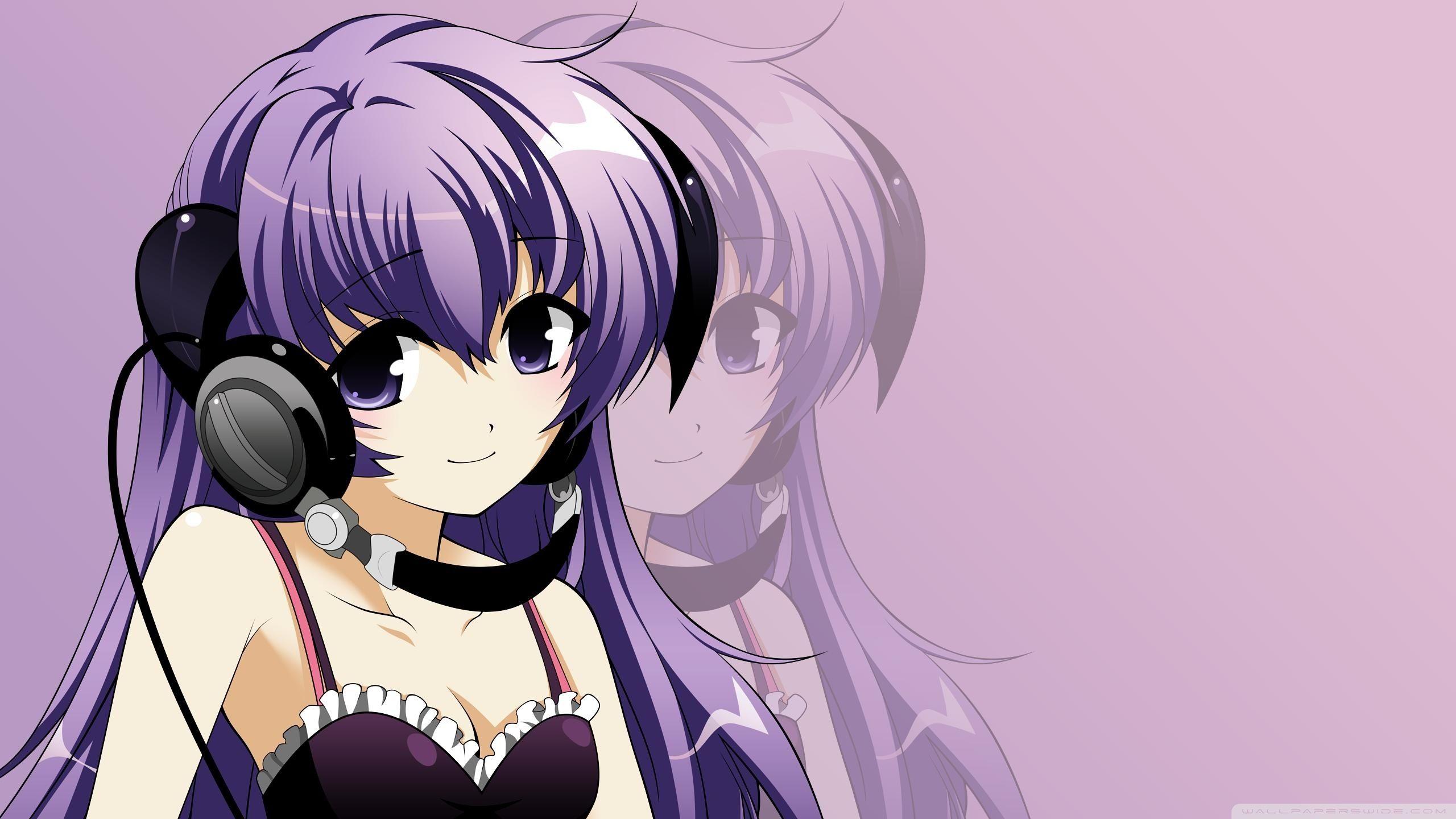 Anime Girl Listening Music Ultra HD Desktop Background Wallpaper
