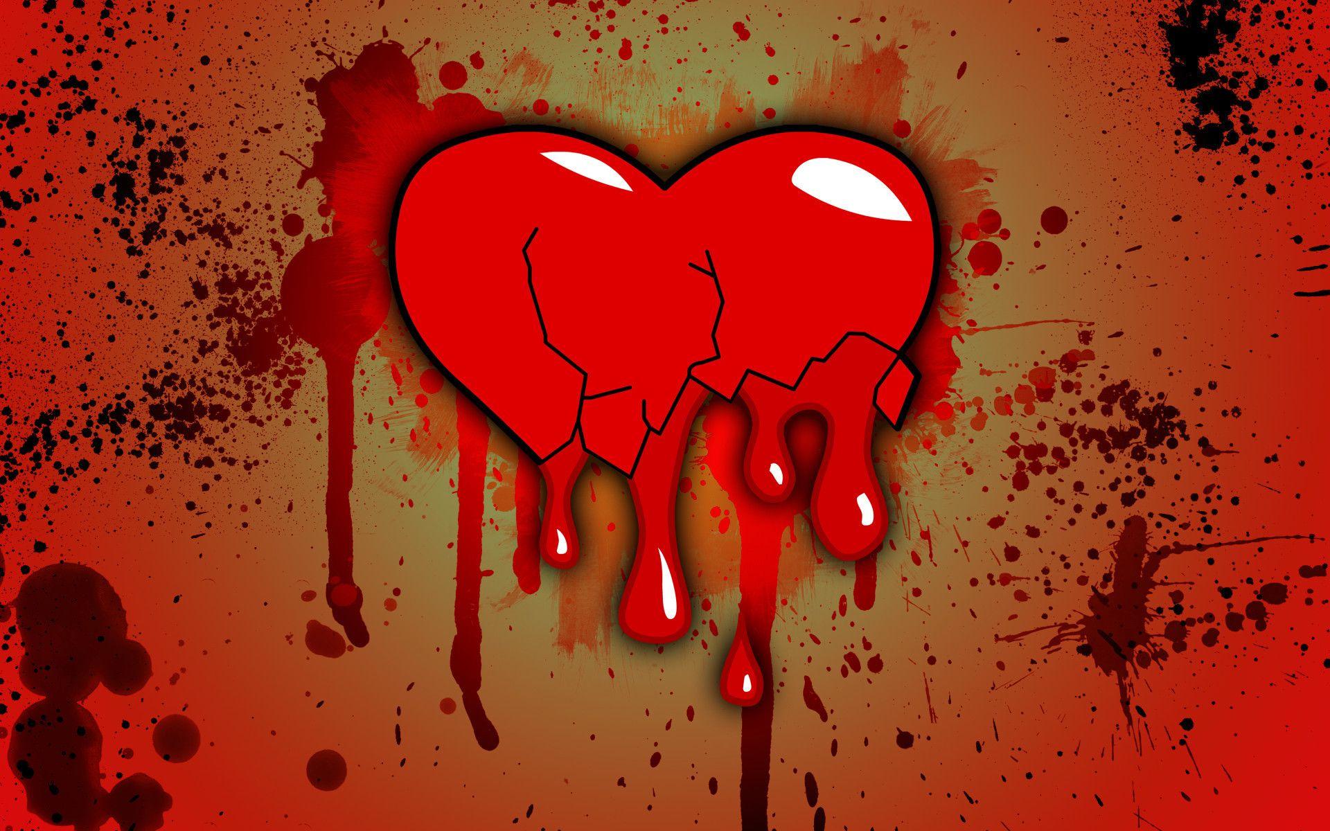 Download wallpaper: broken heart, Love, blood, download photo