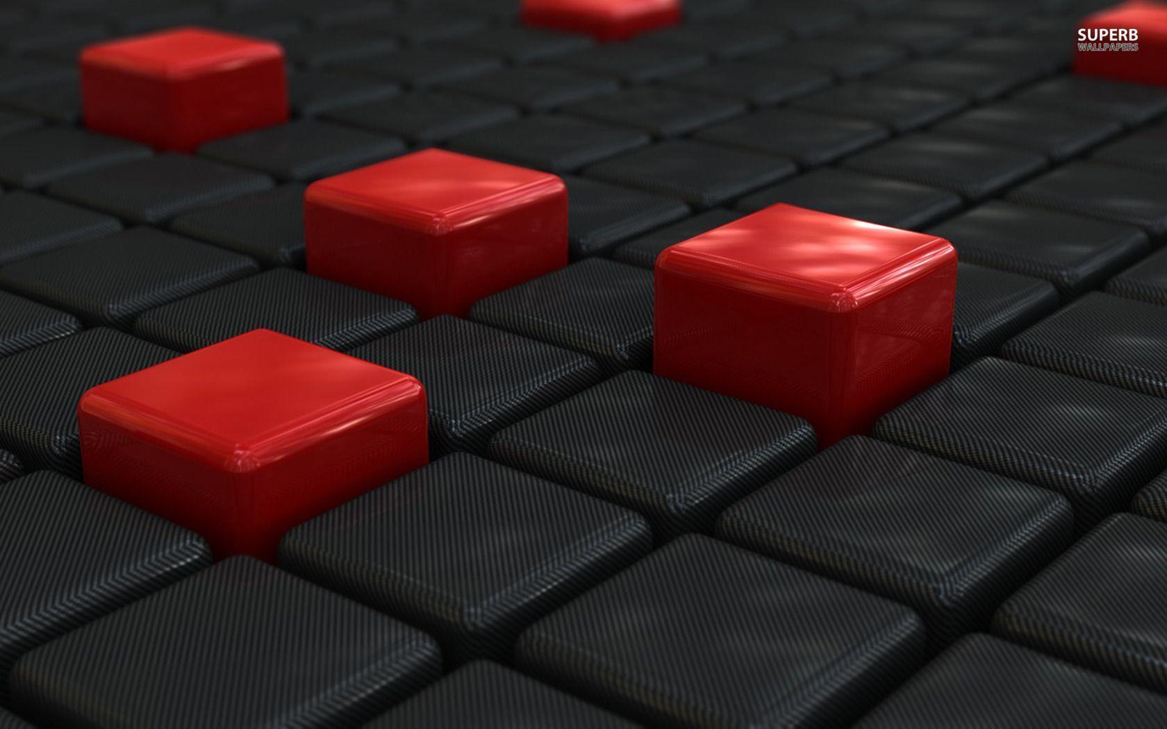 Black & Red Cubes wallpaper wallpaper - RED AND BLACK