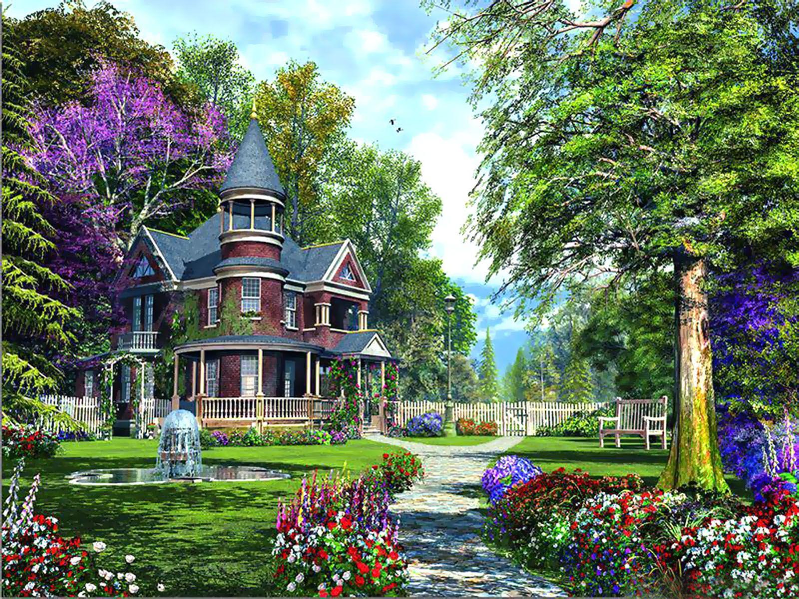 Home Flower Gardens HD Wallpaper, Background Image