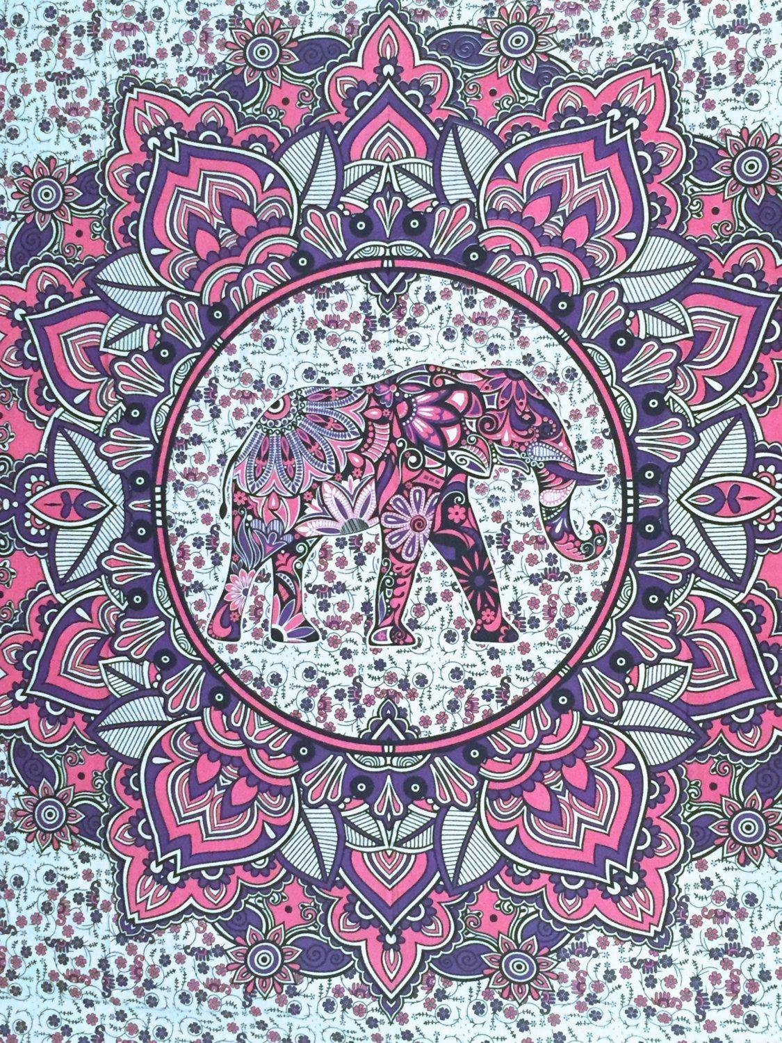 King Size Mandala Elephant Tapestry Hippie Bohemian Throw