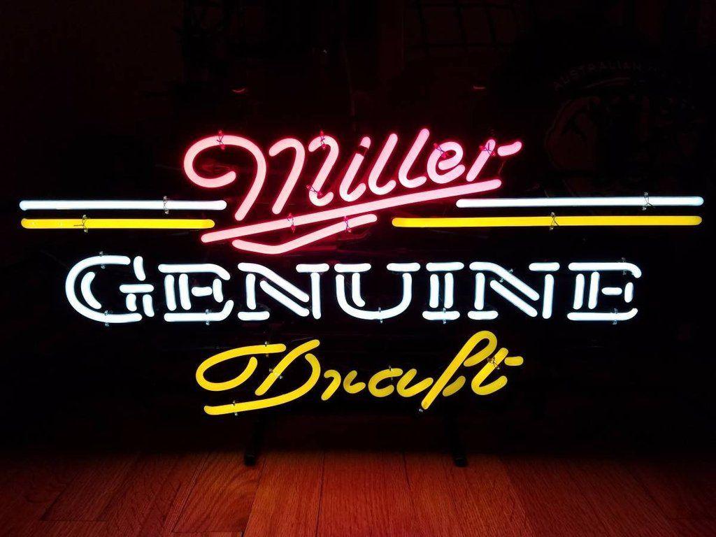 Miller Genuine Draft Neon Sign Glass Tube Neon Light