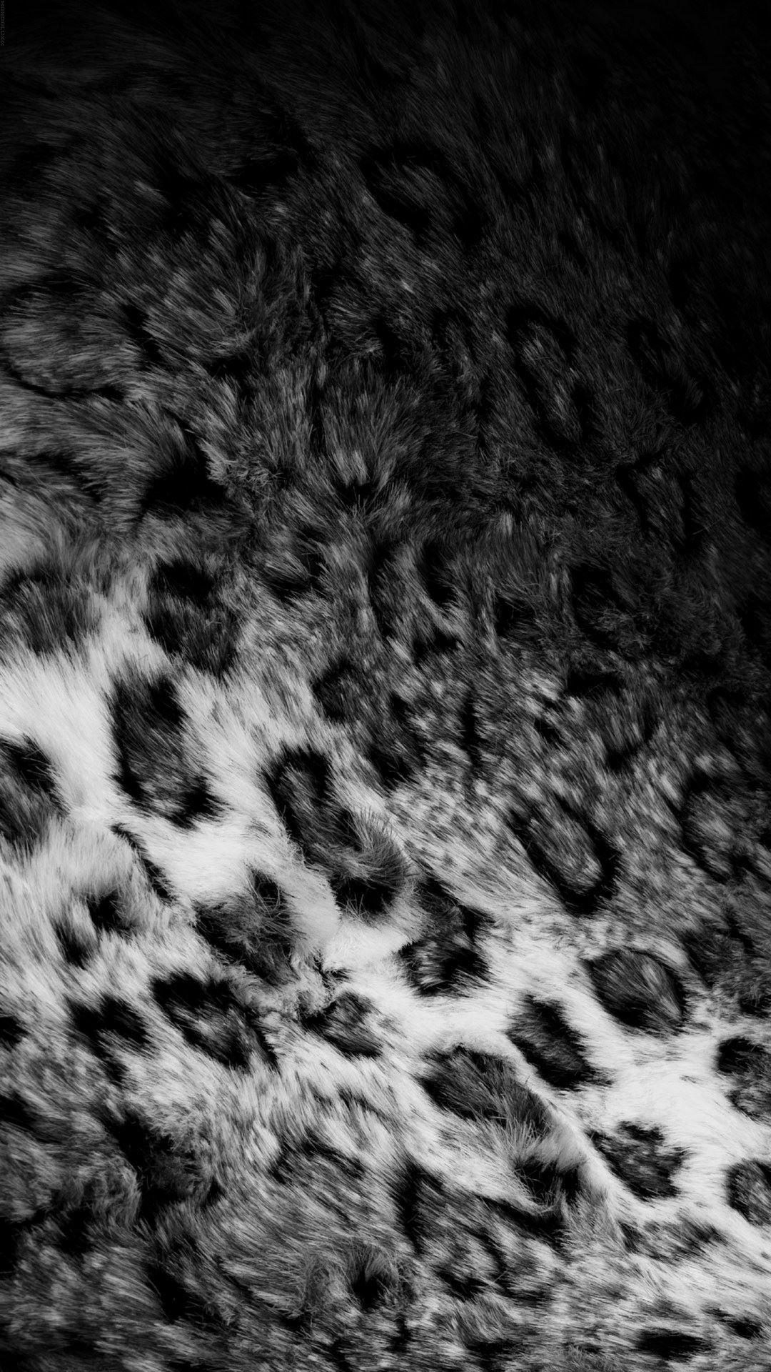 Leopard Animal Print Black White Android Wallpaper free download