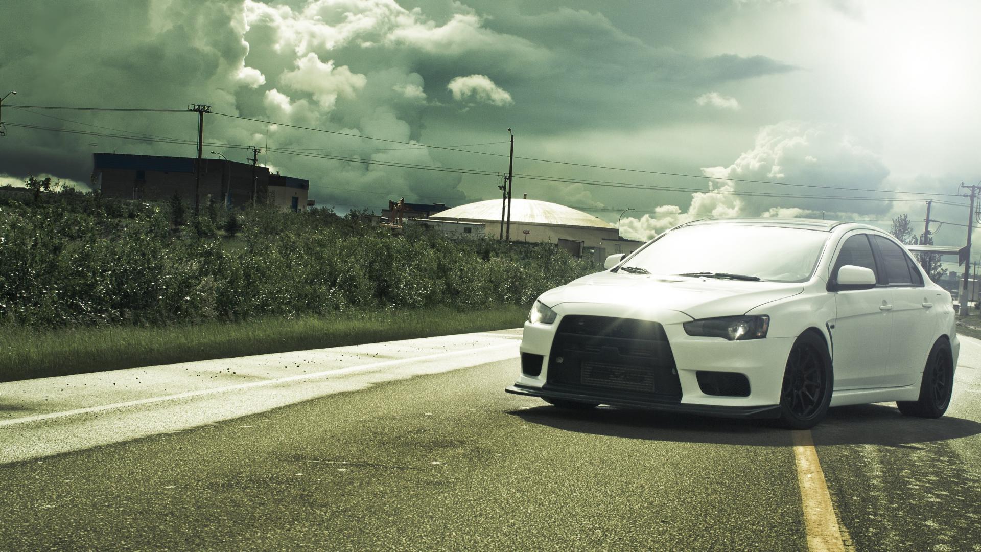 Lancer evo x mitsubishi evolution wrc cars clouds wallpaper