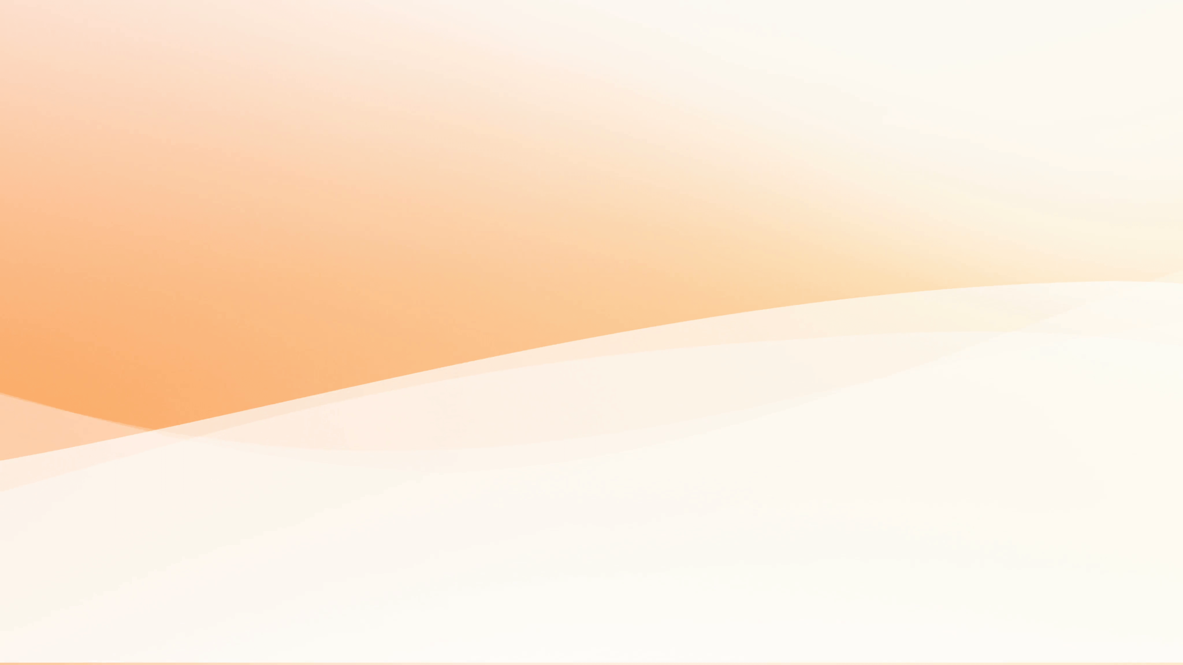 Abstract white transparent waves in motion on gradient orange