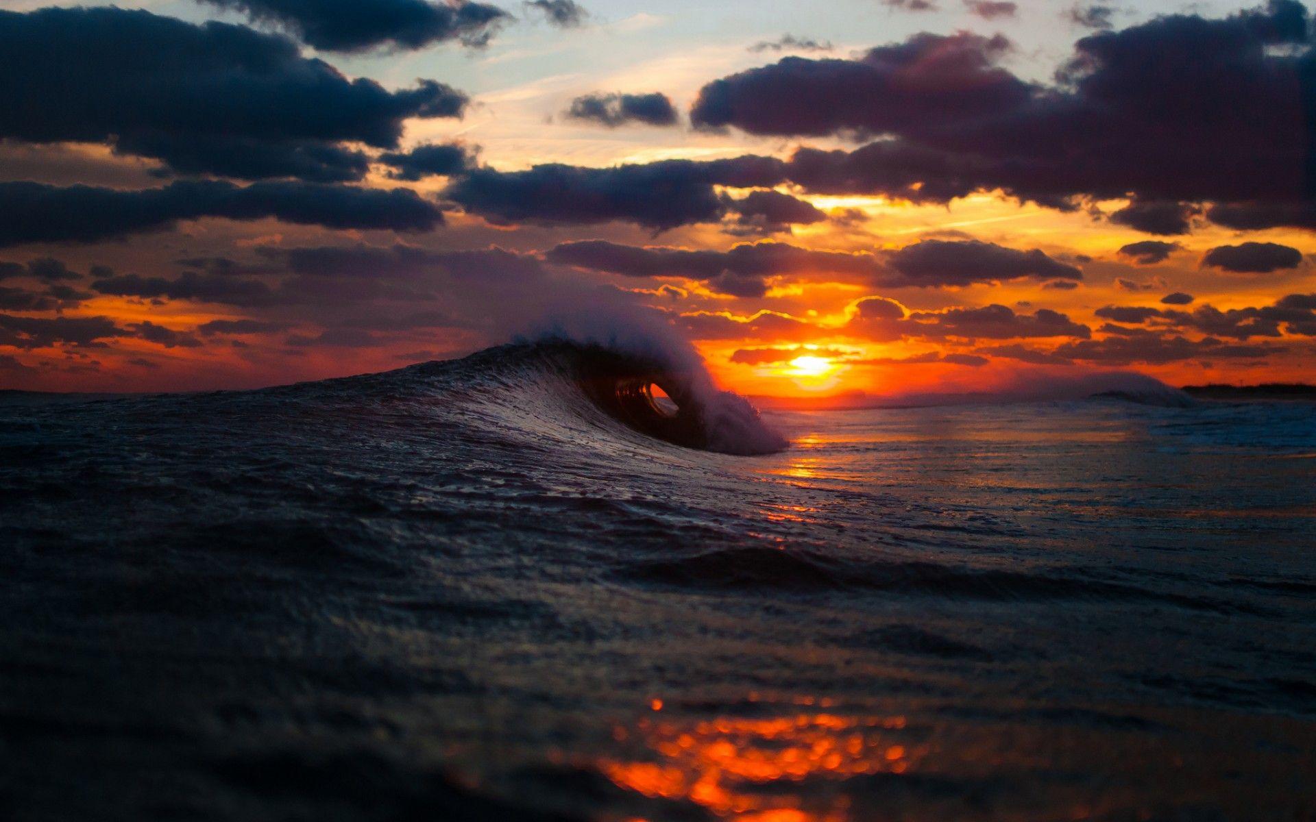 Beautiful Ocean Sunset HD Wallpaper, Background Image