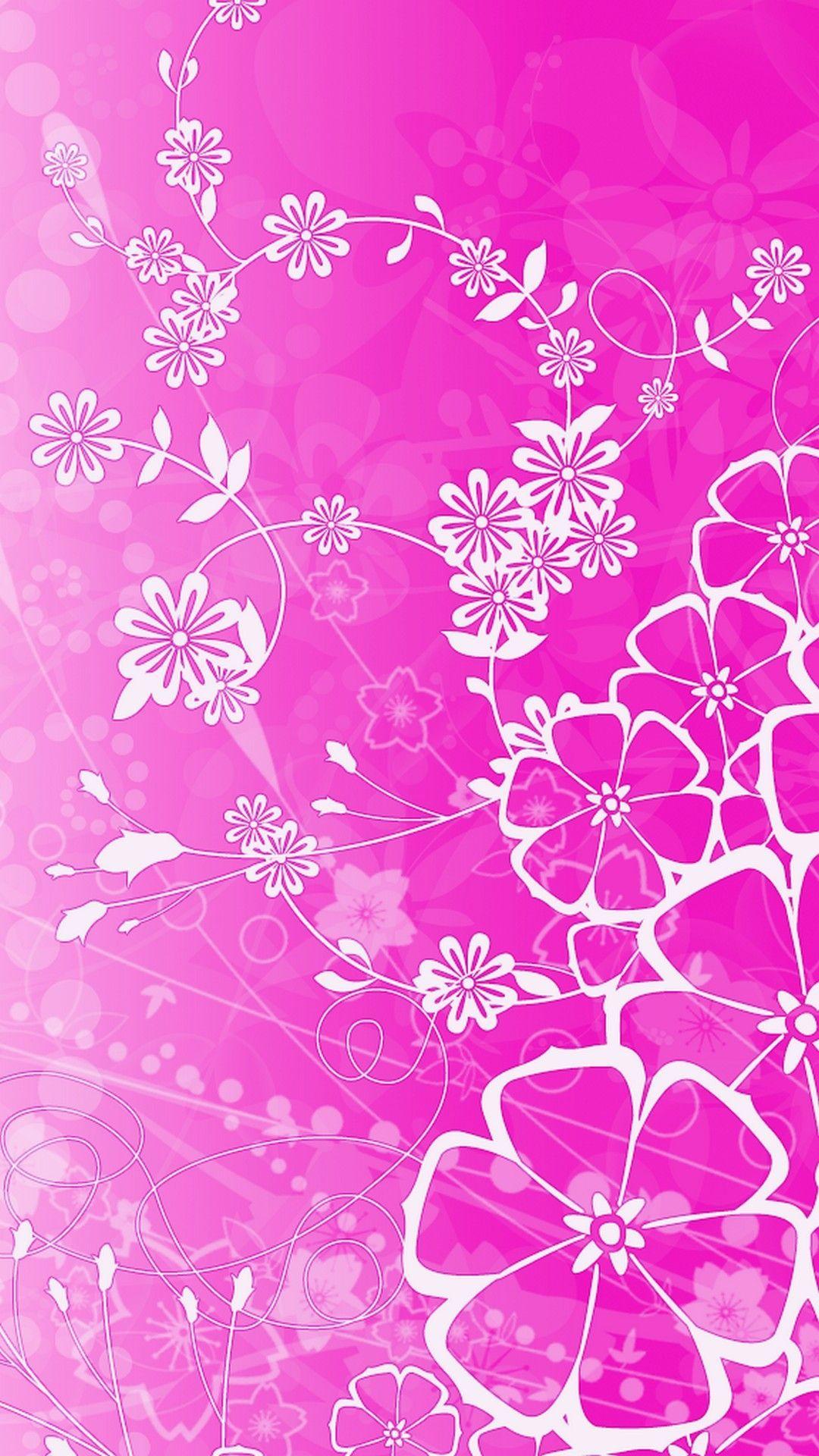 iPhone Cute Flower Pink Background iPhone Wallpaper