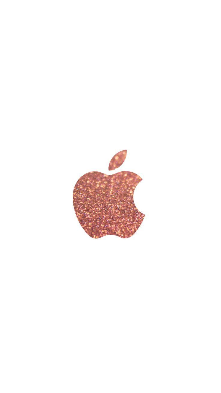 iPhone Wallpaper, Day 356. rose gold glitter apple logo iPhone 6