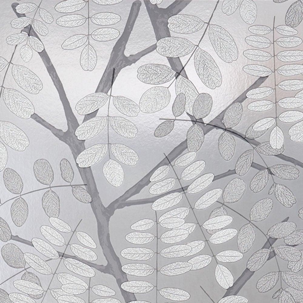 Jocelyn Warner Tree Tops Hand Screen Printed Tree Wallpaper Silver