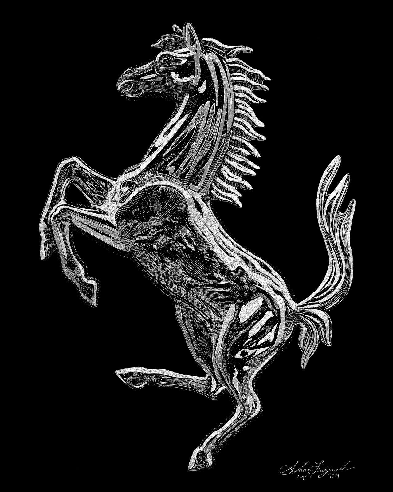 Exotic Engravings: Ferrari Prancing Horse