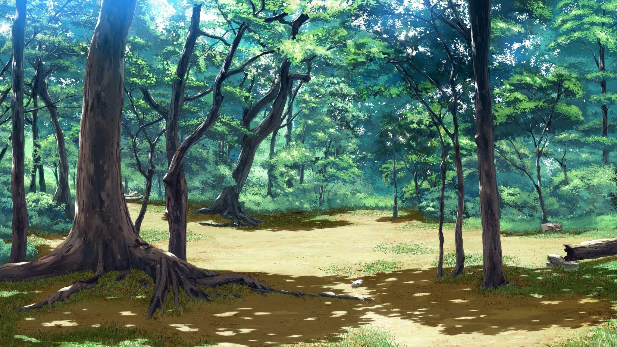 Forest Nature Anime Scenery Background Wallpaper. Resources