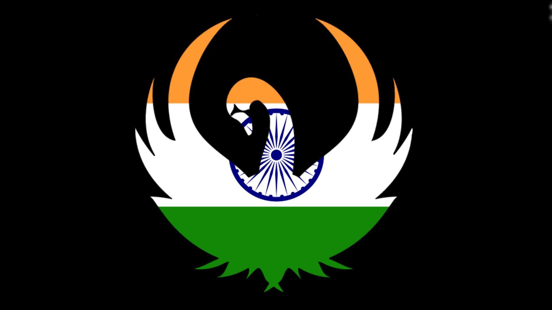 India flag in bird shape on black background. HD Wallpaper Rocks