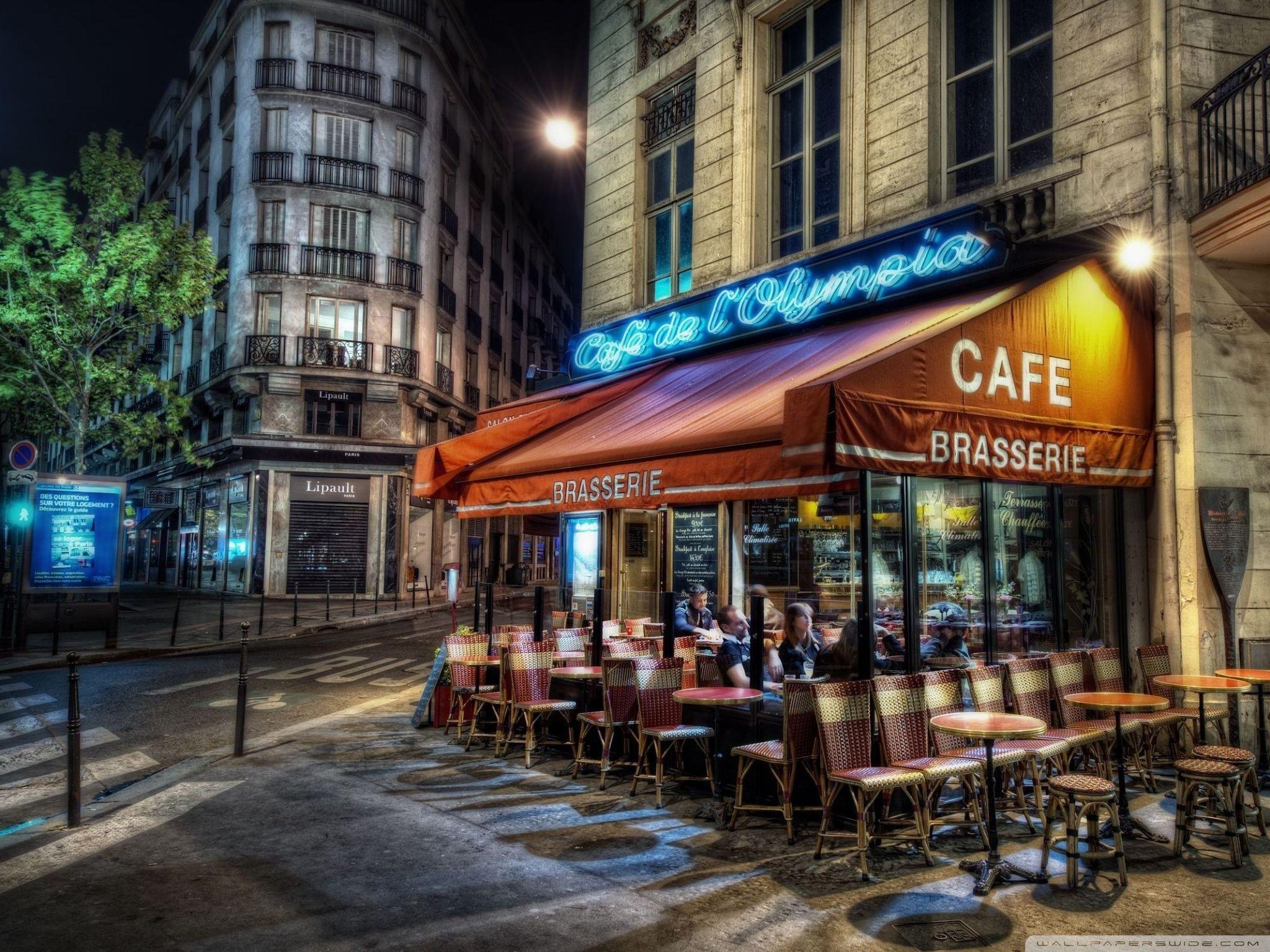 Cafe, Paris, France ❤ 4K HD Desktop Wallpaper for • Tablet