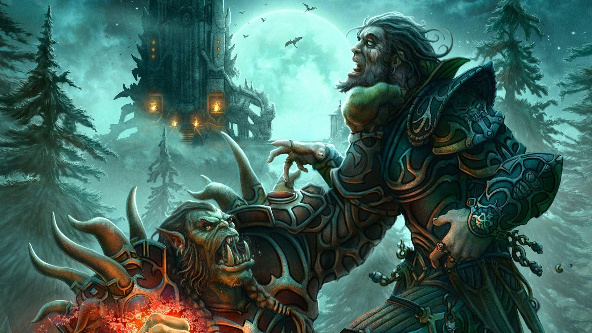 Download wallpaper 1920x1080 warlock, orc, lock, people, world