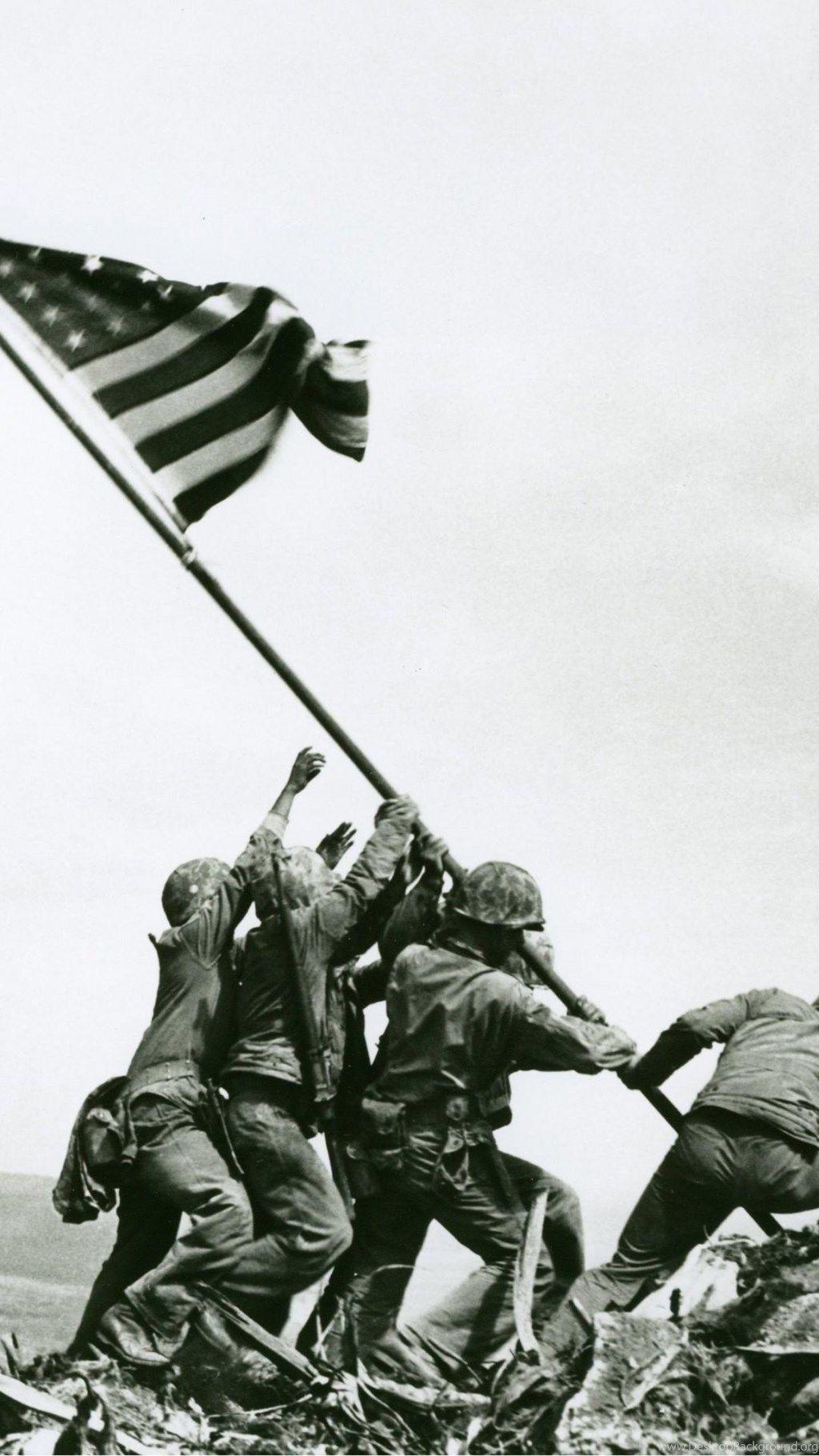 Iwo Jima Flag Raising iPhone 5 Wallpaper Desktop Background