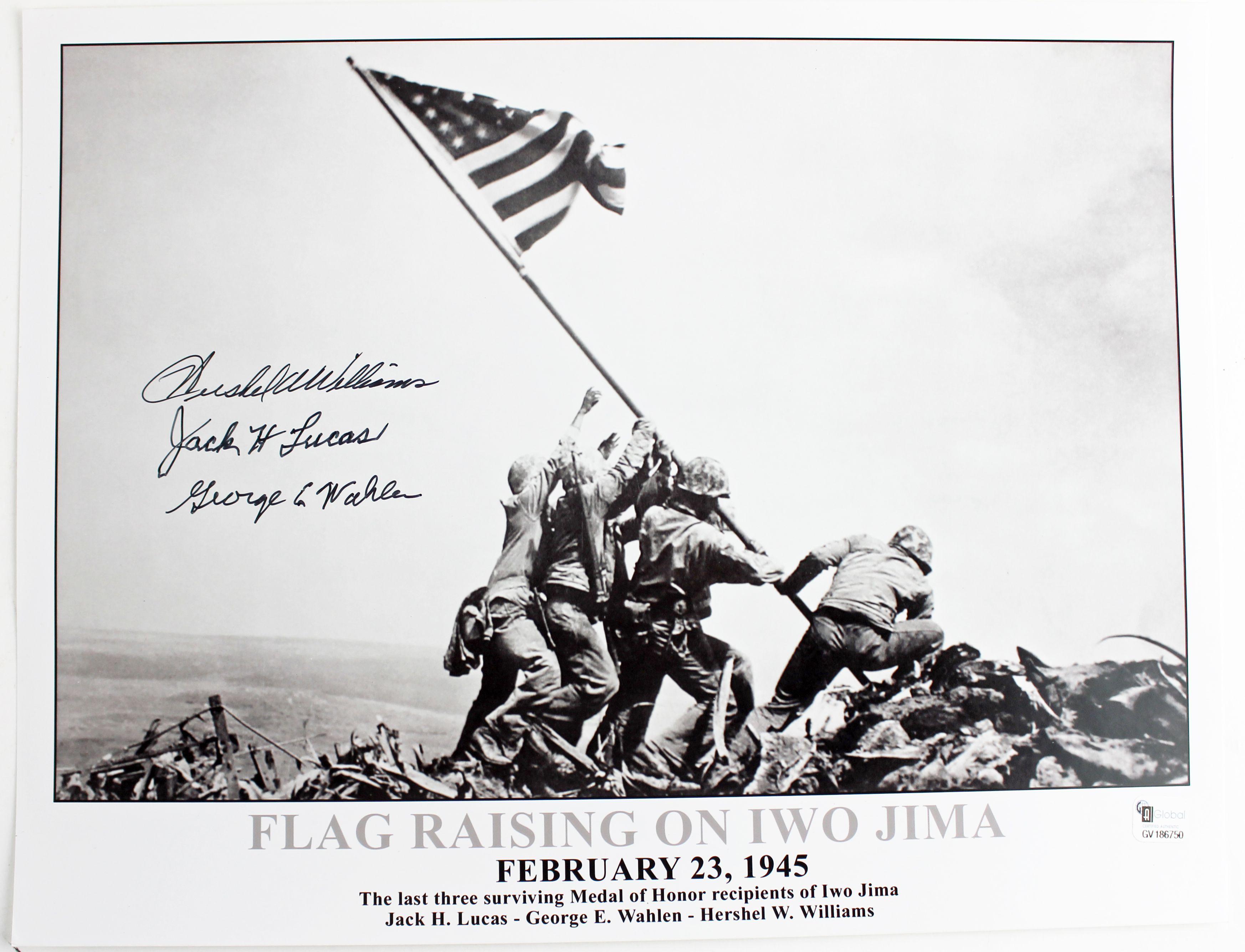 Lot Detail War II: Iwo Jima Flag Raising Signed 11 x 14