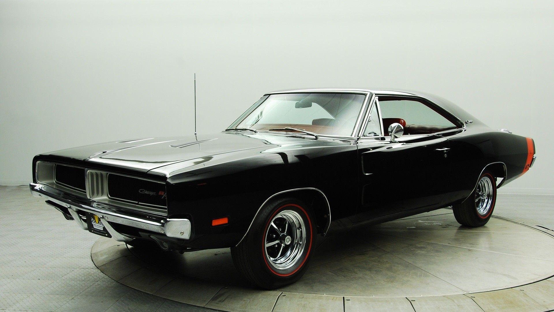 Black Cars Classic Dodge Charger RT Muscle Car