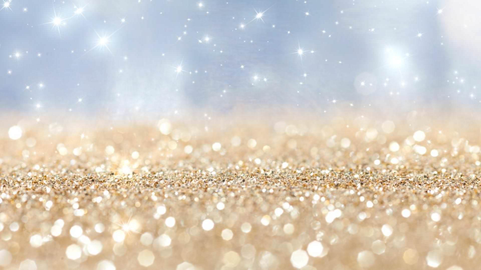 Gold And White Glitter Background