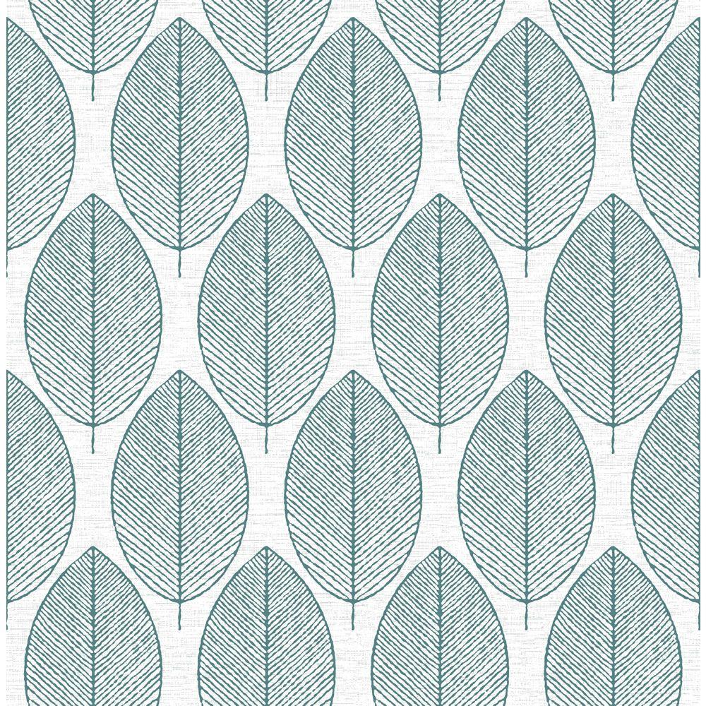 Graham & Brown Fresco Retro Leaf Wallpaper Teal