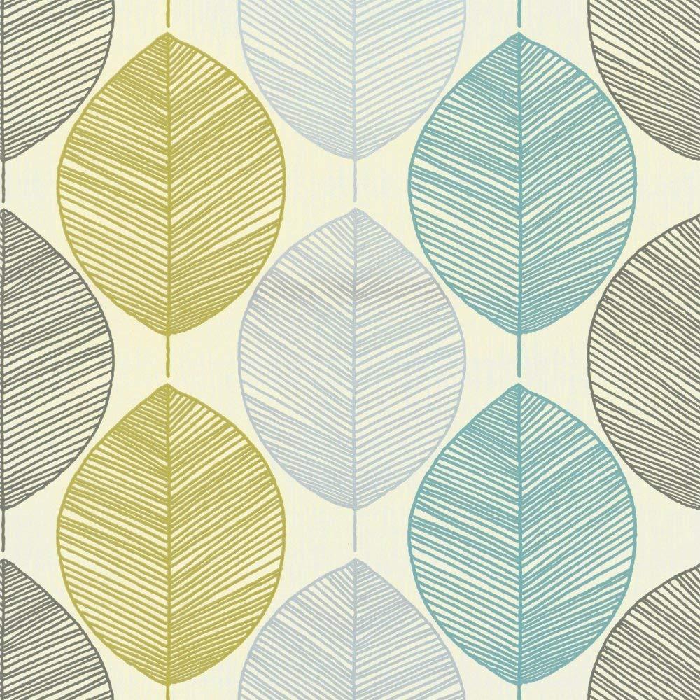 Arthouse Wallpaper Retro Leaf Teal 408207 Full Roll: Amazon.co.uk