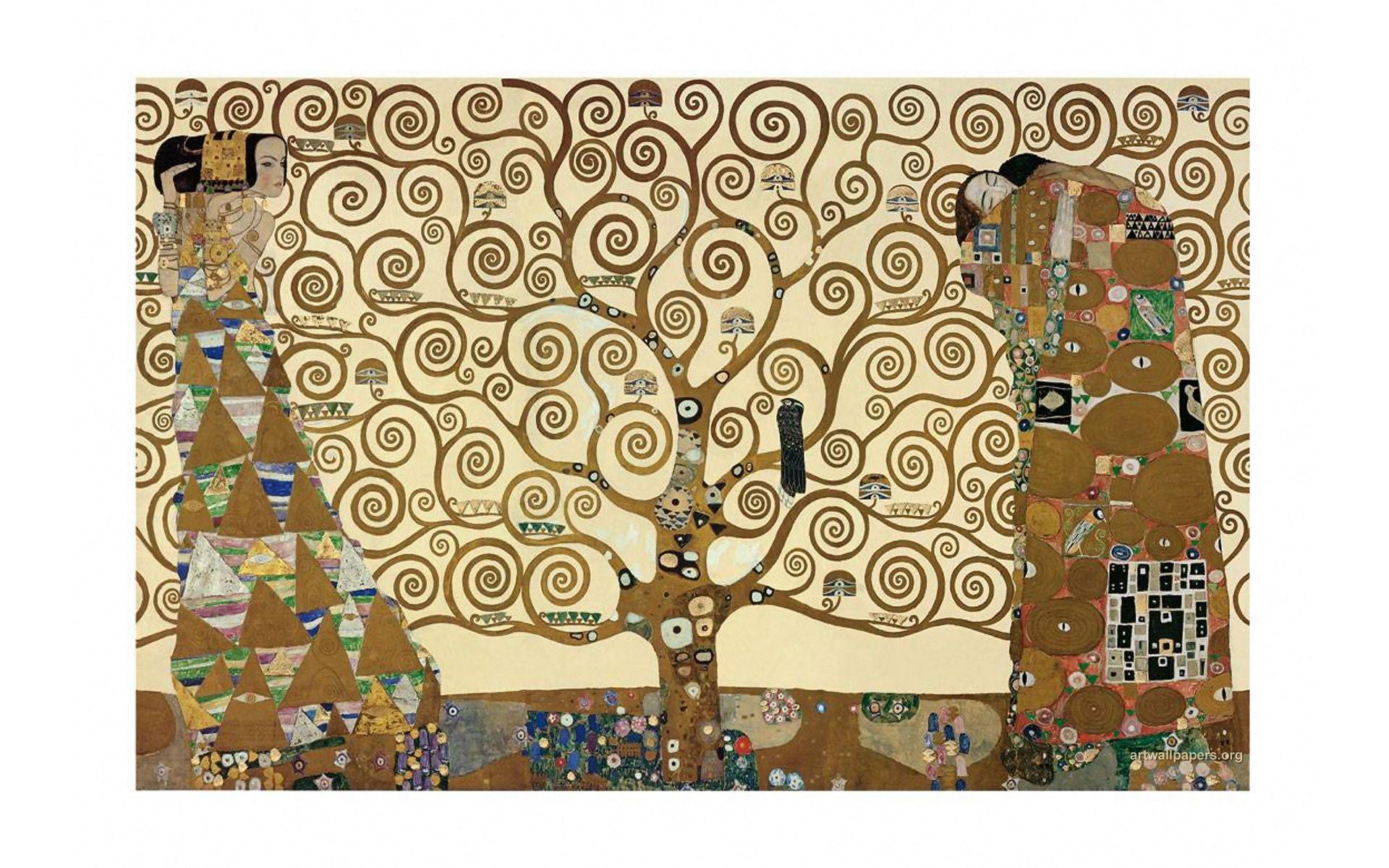 The Tree of Life Wallpaper, Gustav Klimt, The Tree of Life Art Wallpaper