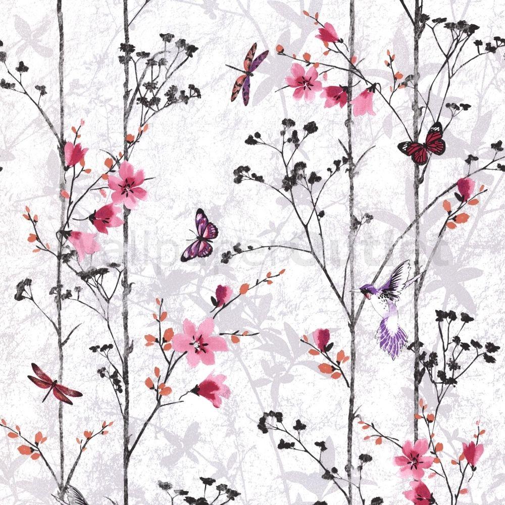 Muriva Eden Butterflies Wallpaper Pink from I