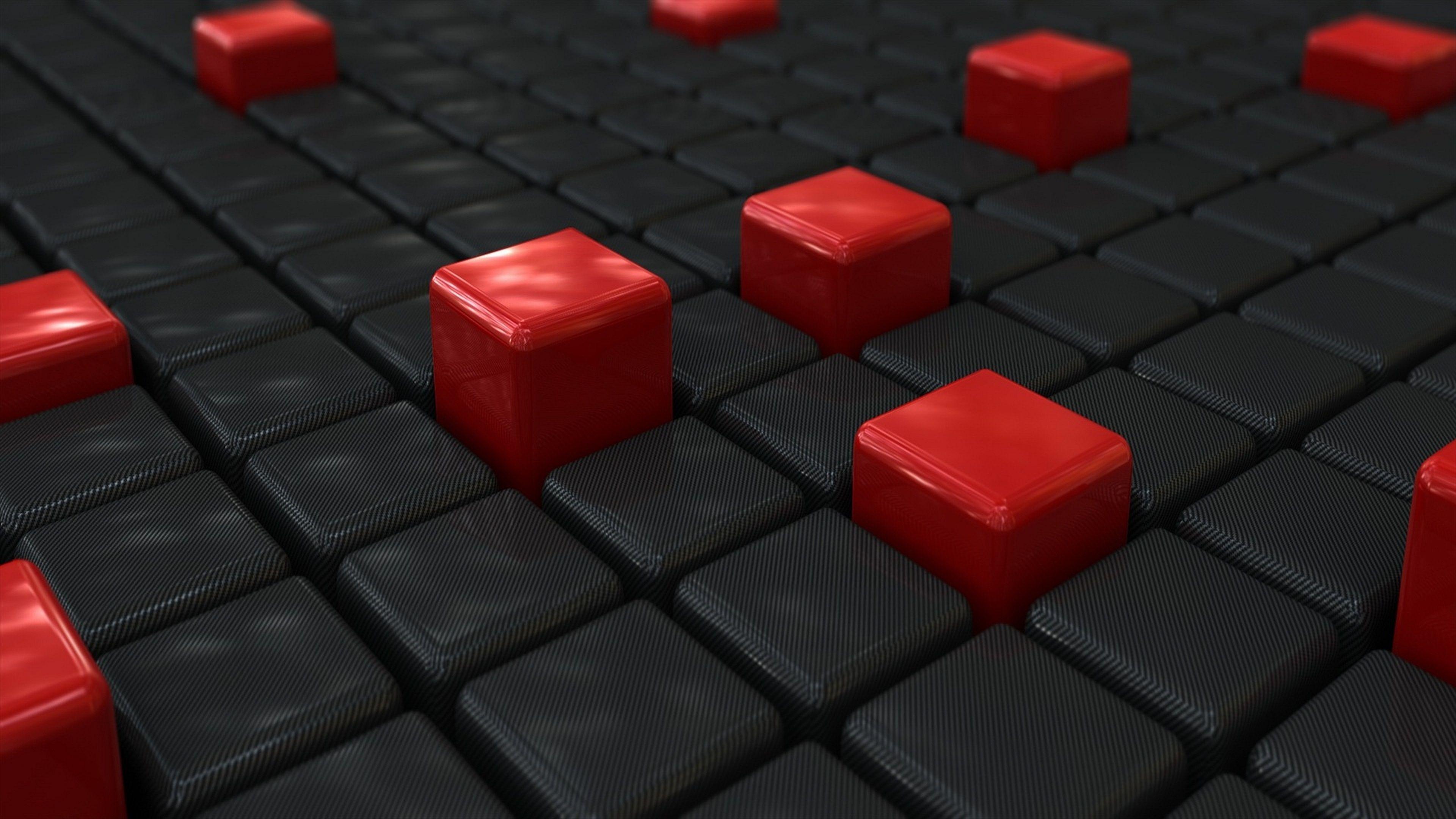 3D Black And Red Cubes Wallpaper. Wallpaper Studio 10