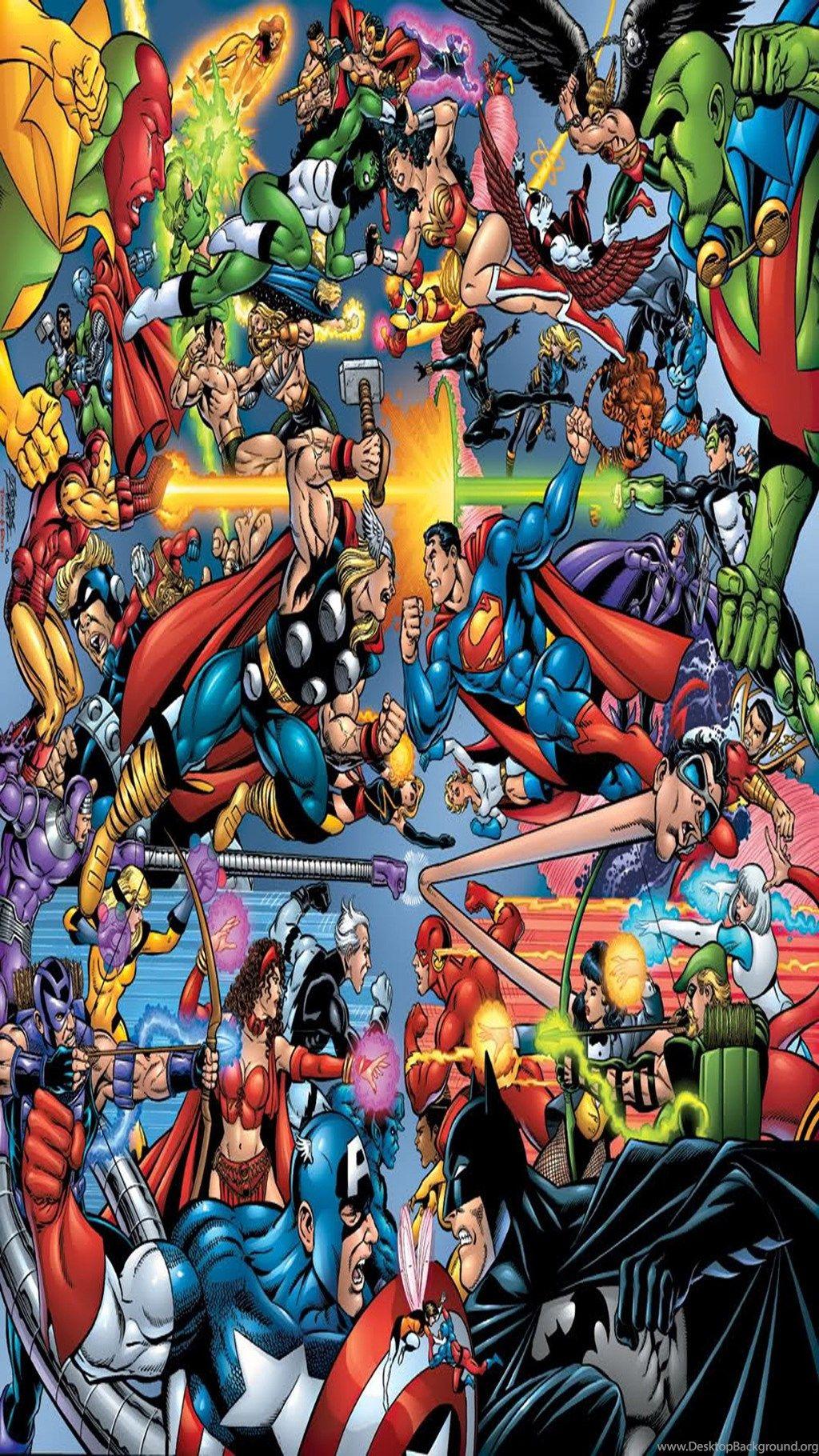 Marvel Vs. DC Galaxy S5 Wallpaper (1080x1920) Desktop Background