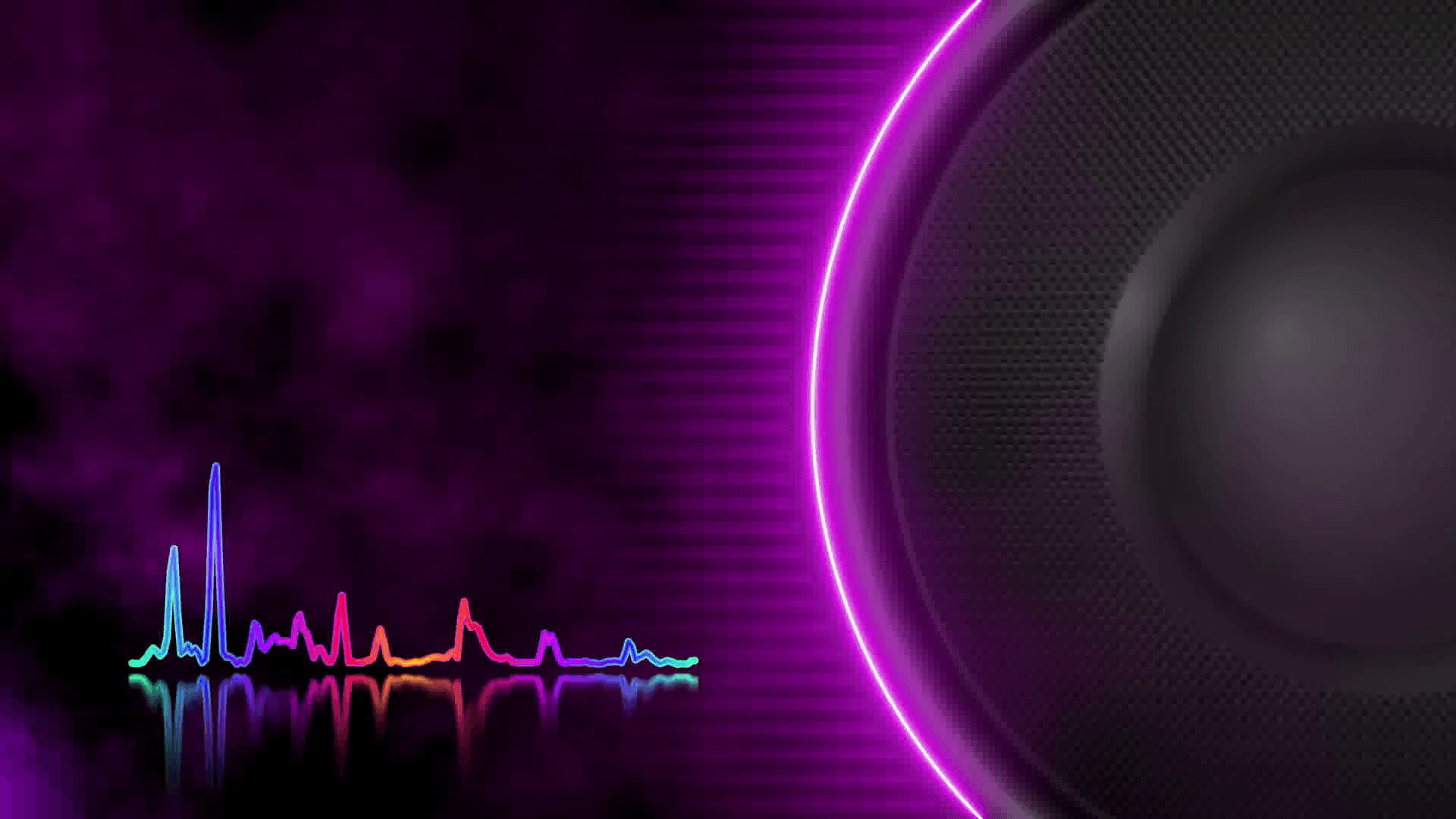 Speaker animation that plays low bass frequencies. Animated audio