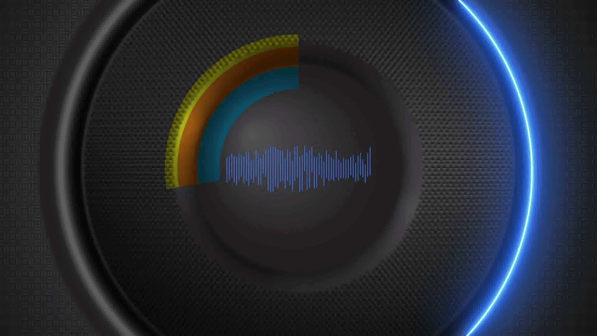 Speaker animation that plays low bass frequencies. Animated audio