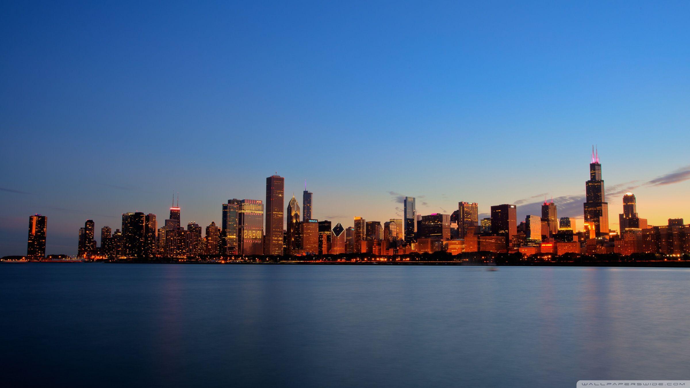 Chicago Skyline Night ❤ 4K HD Desktop Wallpaper for 4K Ultra HD TV