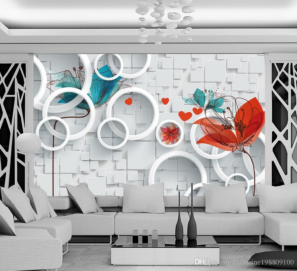 Custom Any Size Hand Painted Abstract Floral 3D Background Wall