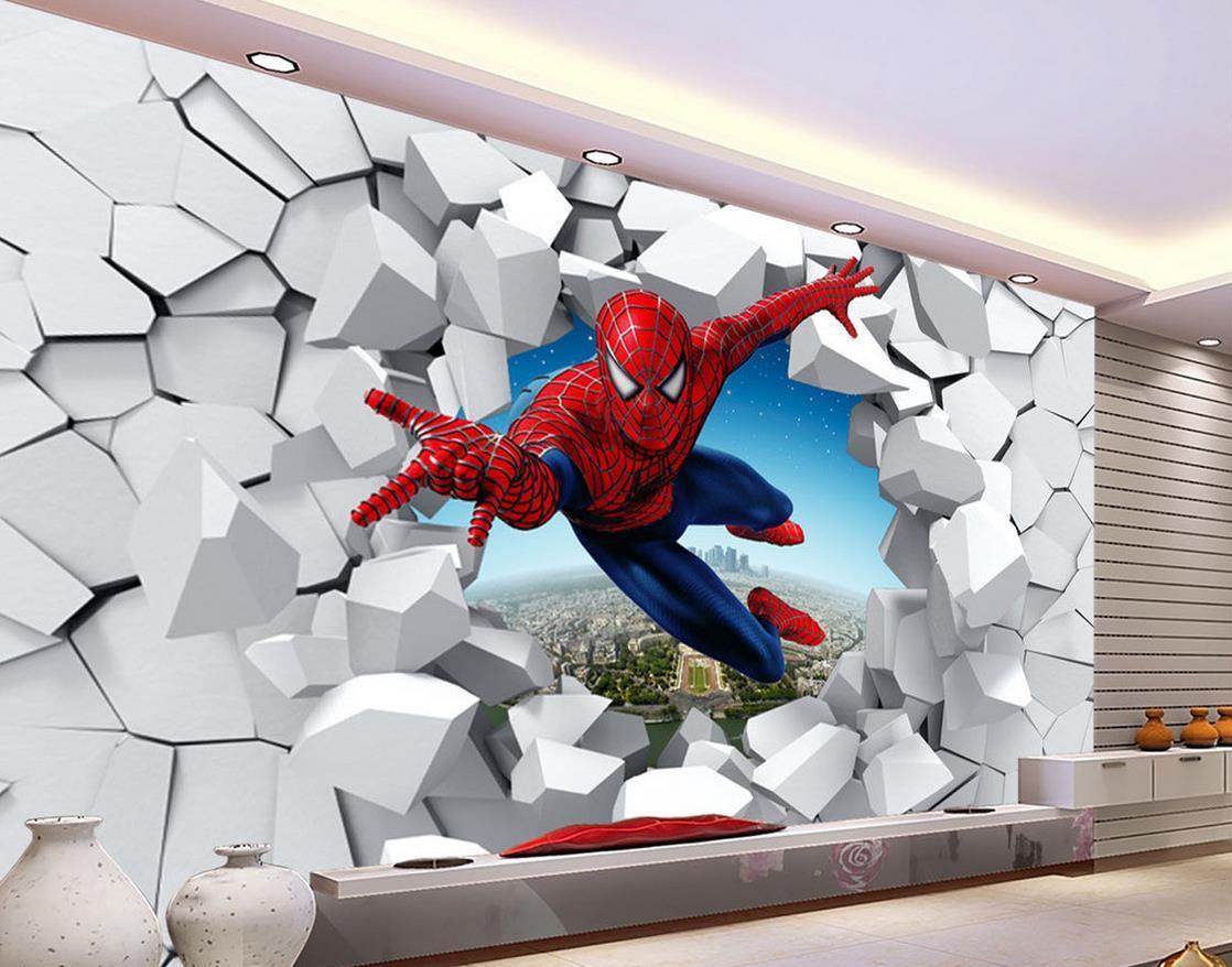 3D Brick Wall Cartoon Decoration Painting Background Wall Mural 3D