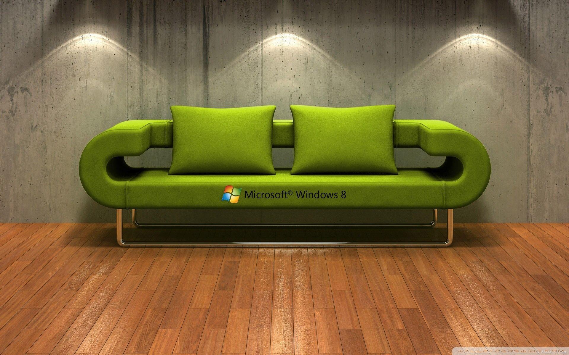 Windows 8 3D Couch Ultra HD Desktop Background Wallpaper