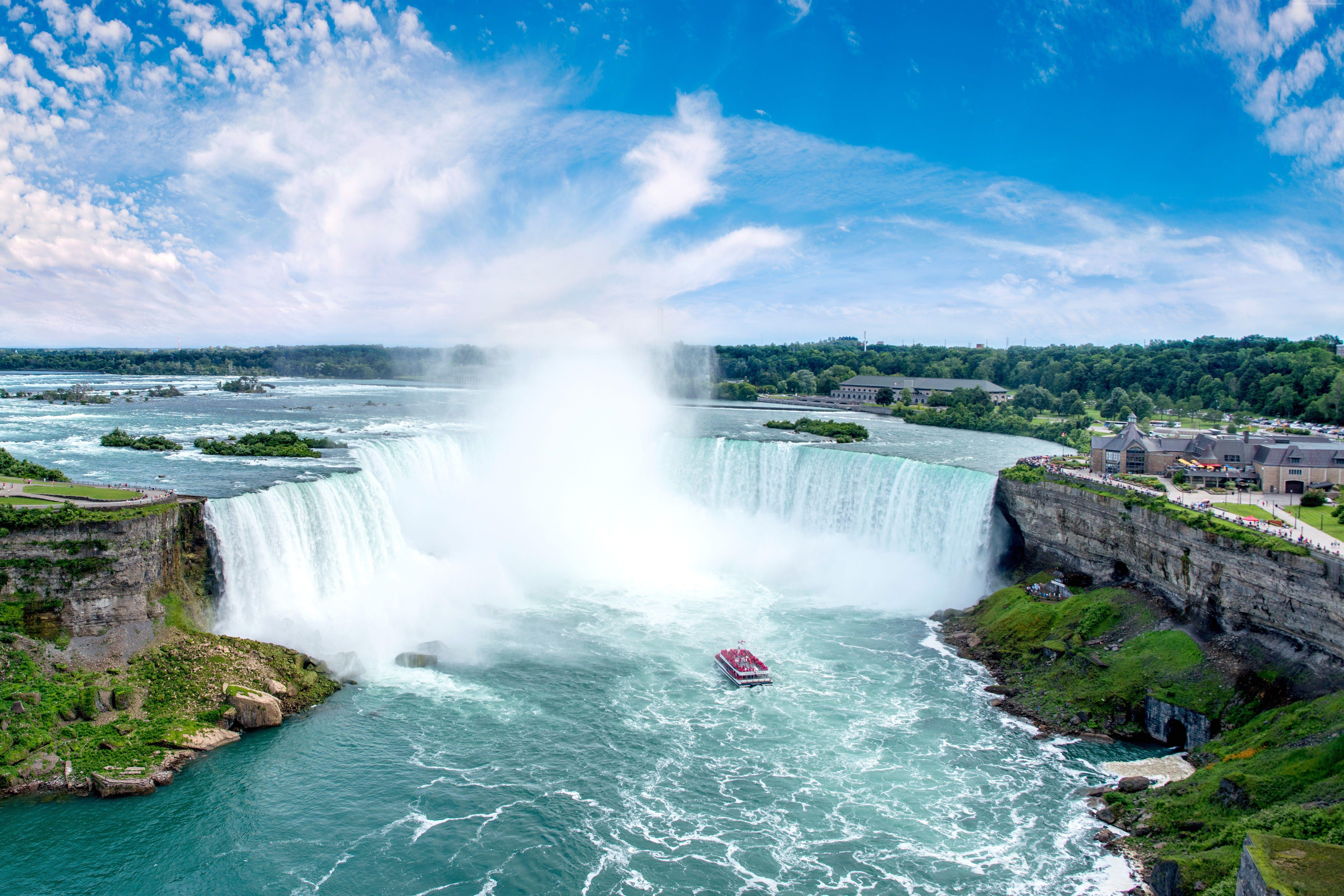 Wallpaper Niagara Falls, waterfall, New York, USA, 6k, Nature
