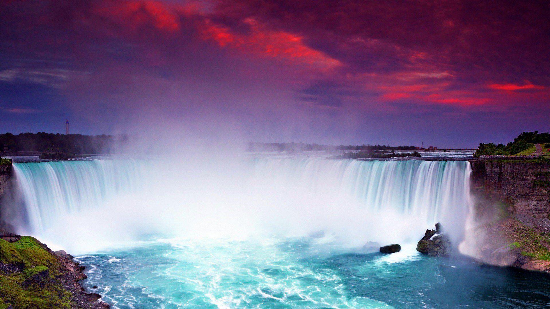 Niagara Falls At Night Lights HD Wallpaper For Desktop Background