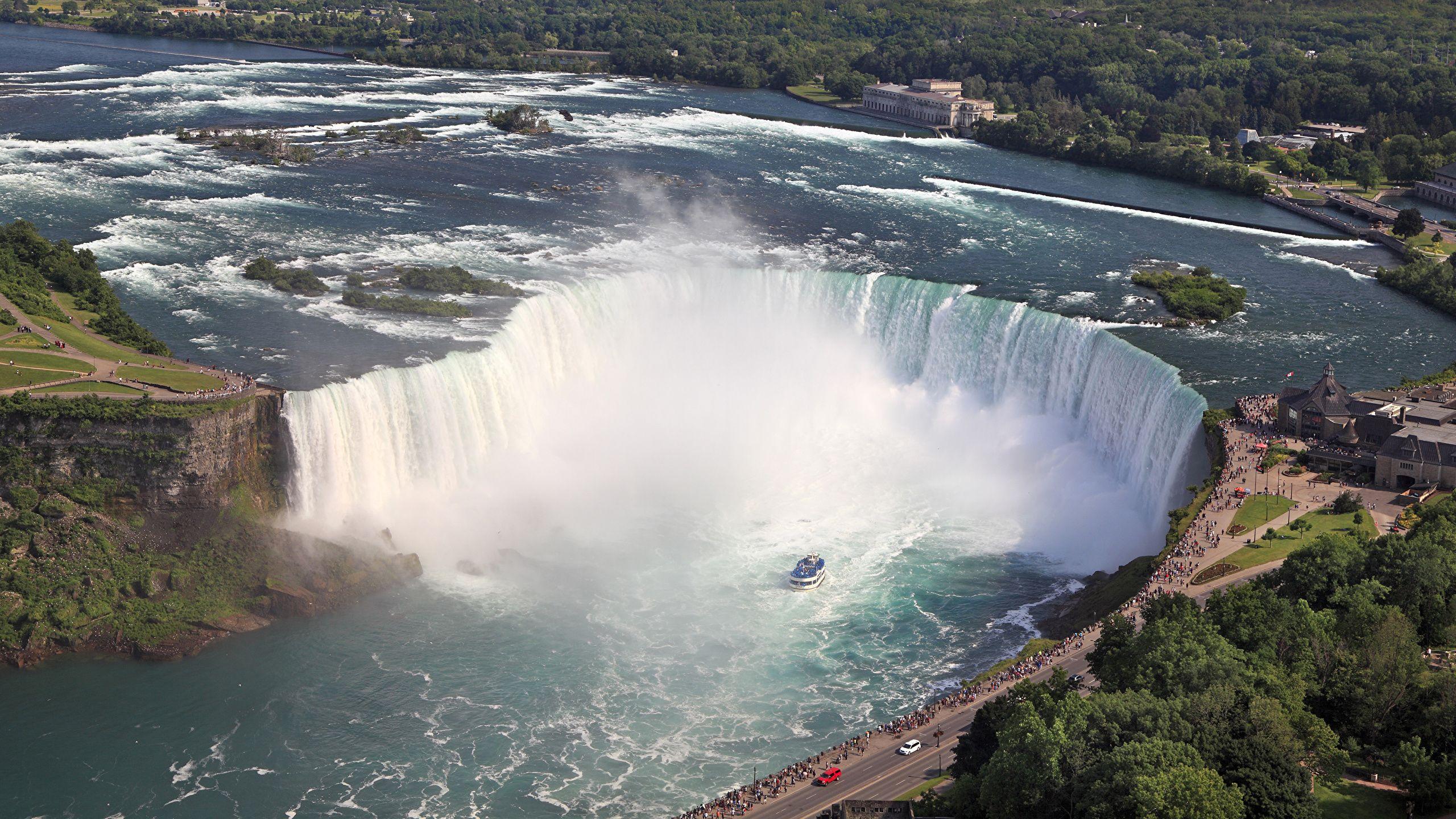 Wallpaper Canada Niagara Falls Ontario Nature Waterfalls 2560x1440