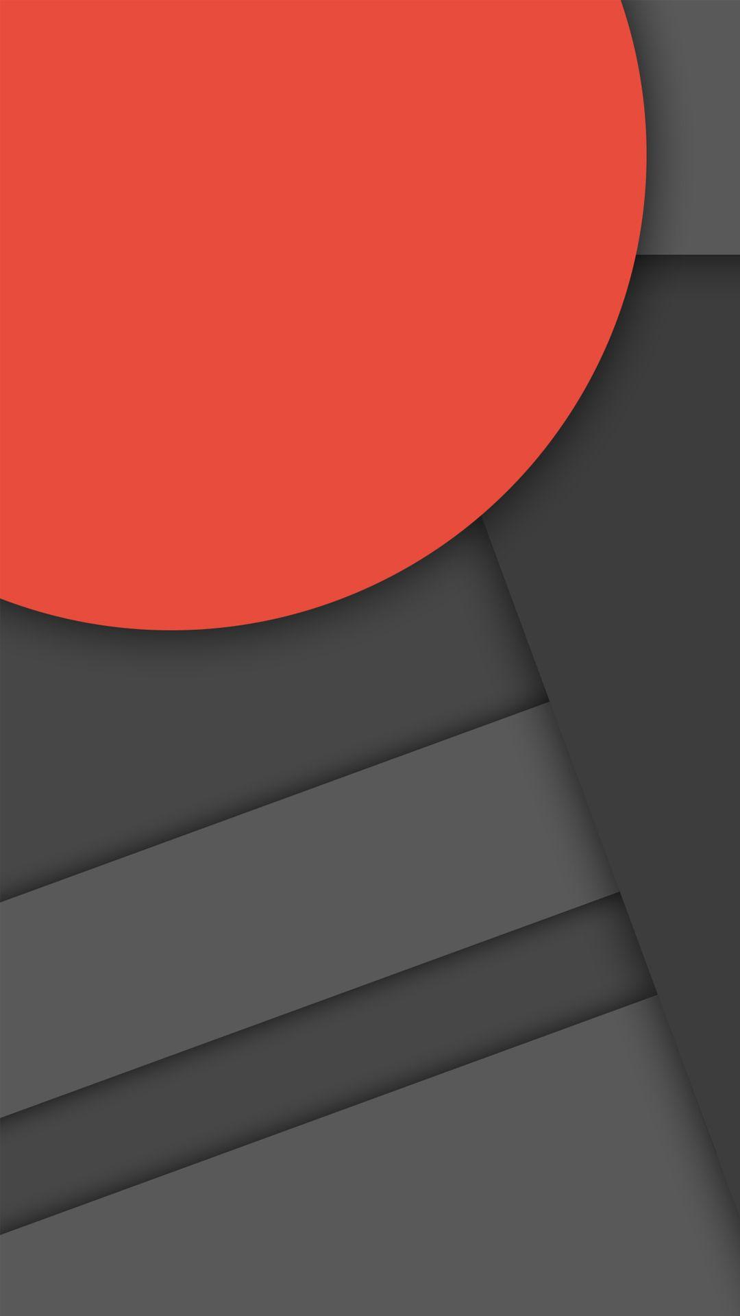 Red Black Google material design HD Wallpaper Android Phone