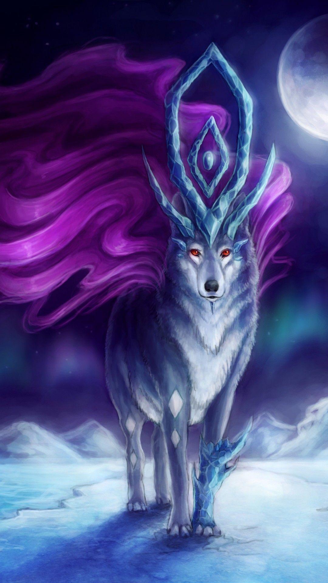 Wallpaper Holy keeper, Suicune, Pokemon, Moon, Artwork, HD, Creative